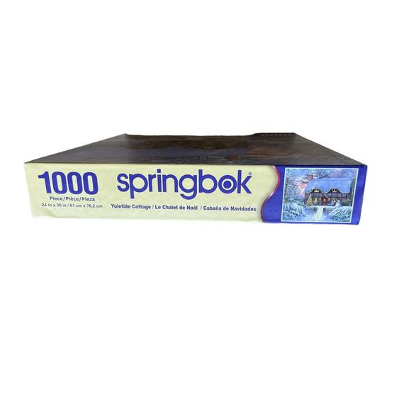 Springbok Yuletide Cottage Cabin Retreat 1000 Piece Puzzle Winter Scene - Picture 3 of 6